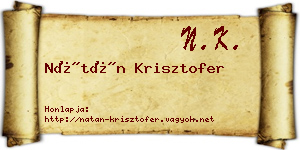 Nátán Krisztofer névjegykártya